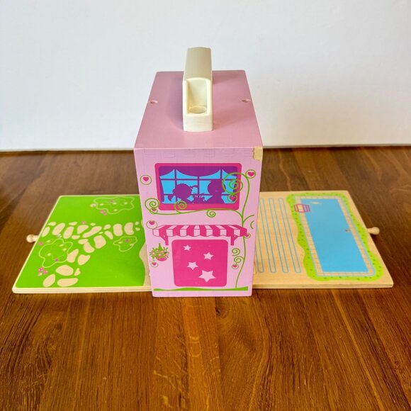 TIGER TRIBE BOXSET Portable Wooden Dolls House Playset Travel Toy Carry Case HTF - Picture 3 of 13